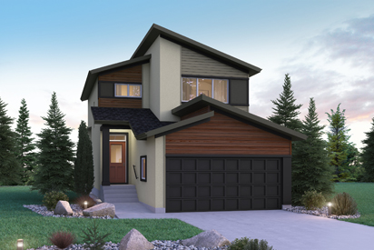 DG 10 B - The Preston Broadview Homes Winnipeg 2-storey home with warm vinyl siding and stucco details