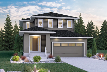 DG 14 C - The Biscayne Broadview Homes Winnipeg 2-storey home with vinyl siding and stucco