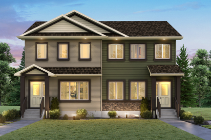 RG 10 B - The Remmington Broadview Homes Winnipeg duplex 2-storey home with vinyl siding