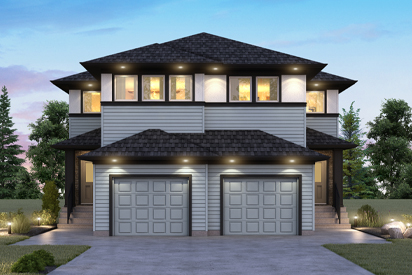 SGA 8 C - The Seacrest Broadview Homes Winnipeg duplex home with vinyl exterior and covered front entrance
