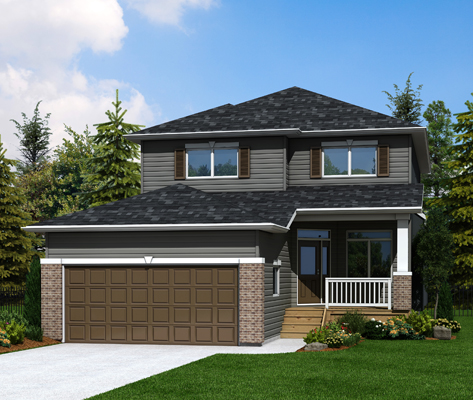 DG 16 A opt Porch The Monticello 2-storey home with vinyl siding Broadview Homes Winnipeg