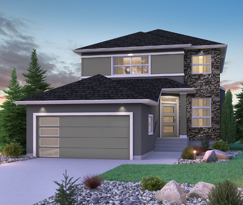 DG 16 G Monticello 2-storey home with stucco and cultured stone Broadview Homes Winnipeg