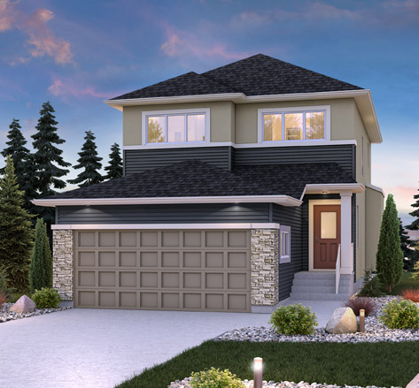 DG 17 A the harlow broadview homes winnipeg 2-storey home with vinyl siding, cultured stone and stucco