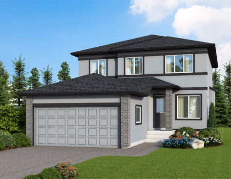 DG 27 A Ellington rendering 2-storey home with stucco and stone broadview homes winnipeg