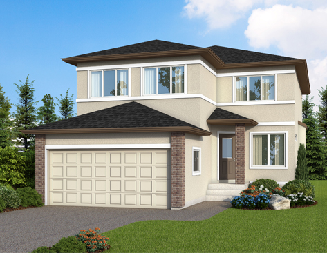 DG 27 A Opt Bonus Room Ellington rendering 2-storey home with stucco and stone broadview homes winnipeg