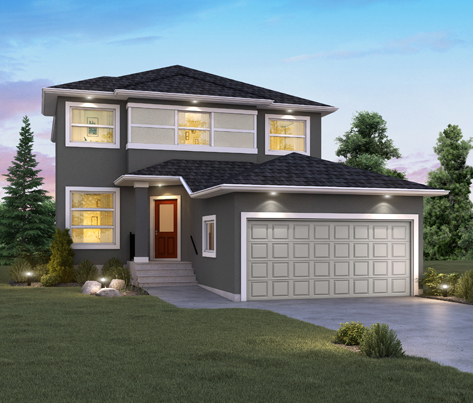 DG 44 E Monteray rendering 2-storey home with stucco exterior broadview homes winnipeg