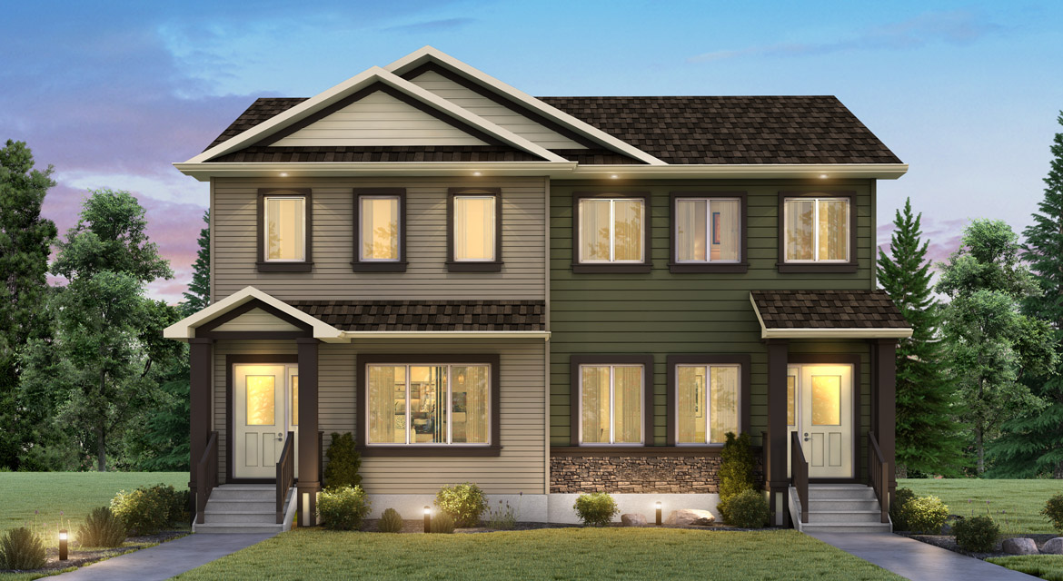 RG 10 B - The Remmington Broadview Homes Winnipeg duplex 2-storey home with vinyl siding