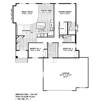 2. Choose Your Home Plan - DG 50 Main Floor Plan