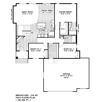 2. Choose Your Home Plan - DG 50 Main Floor Plan 2. Choose Your Home Plan - DG 50 Main Floor Plan