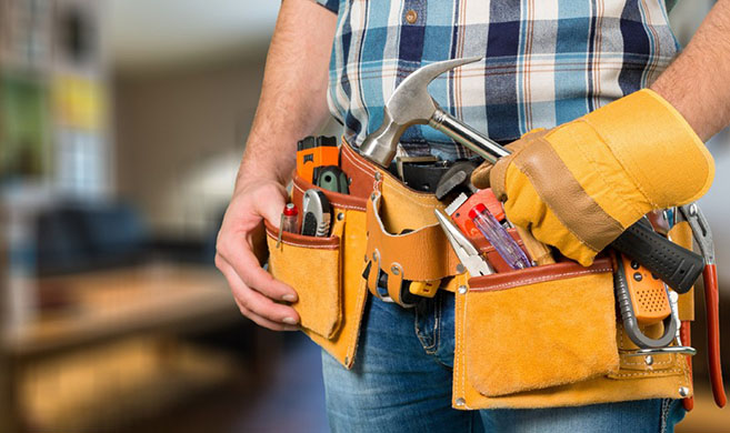 worker with toolbelt