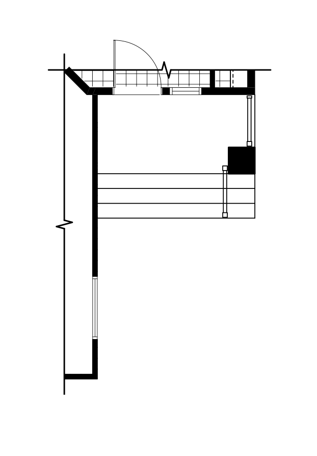 Partial Floor Plan - Elevation 'B' - Front Entry & Porch 