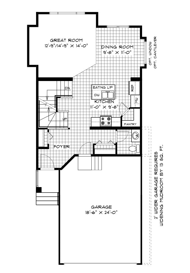 Main Floor Plan - 762 Sq. Ft.