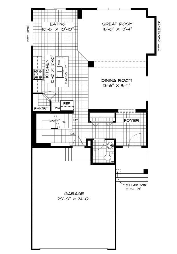 Main Floor Plan - 932 Sq. Ft.