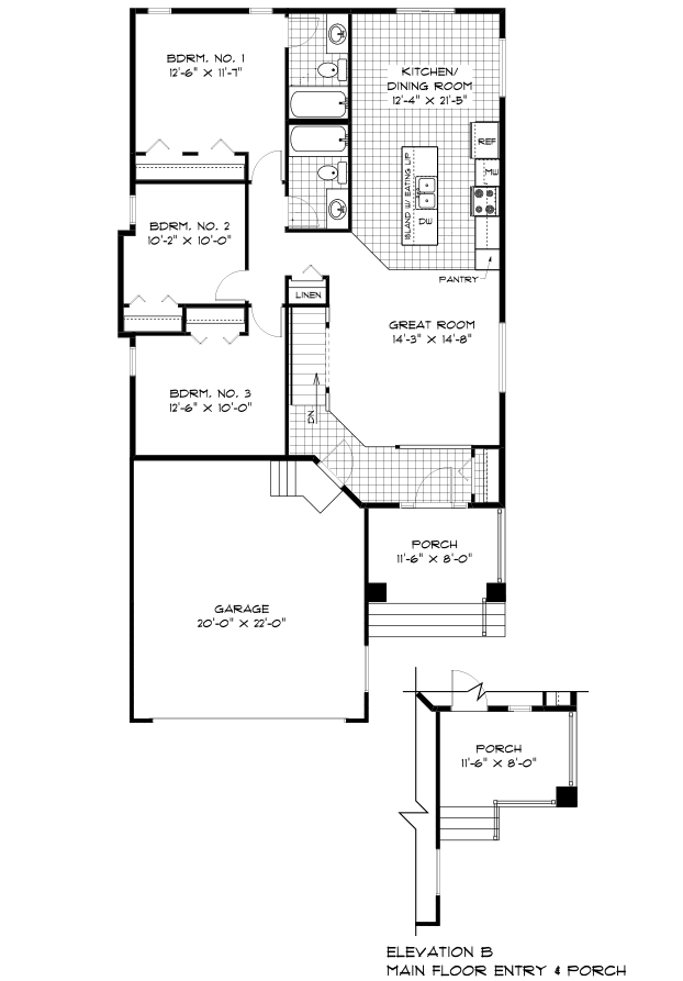Main Floor Plan - 1,263 Sq. Ft.