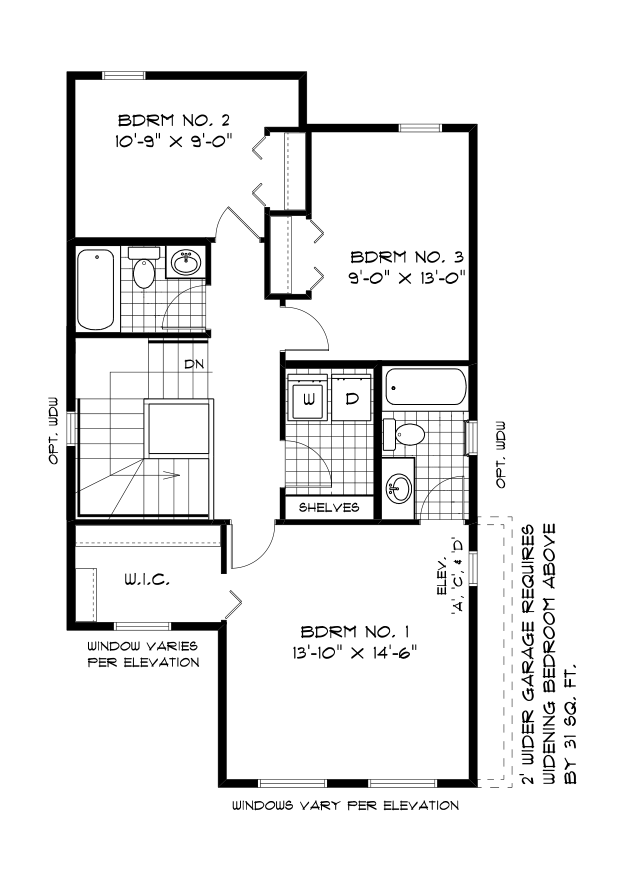 Second Floor Plan - 856 Sq. Ft.