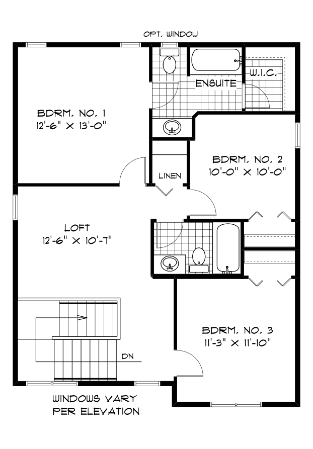Second Floor Plan Loft - 932 Sq. Ft. 
