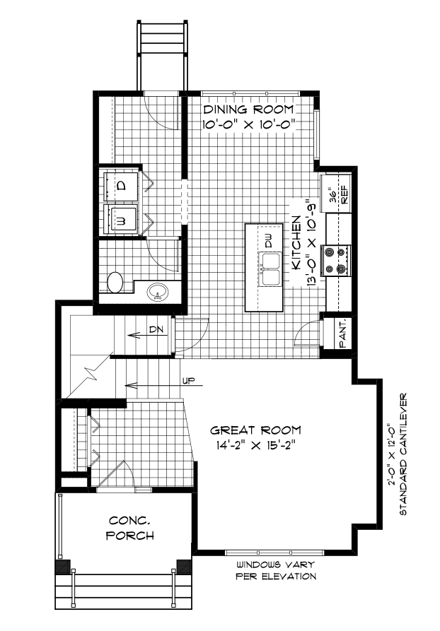 Main Floor Plan - 853 Sq. Ft.