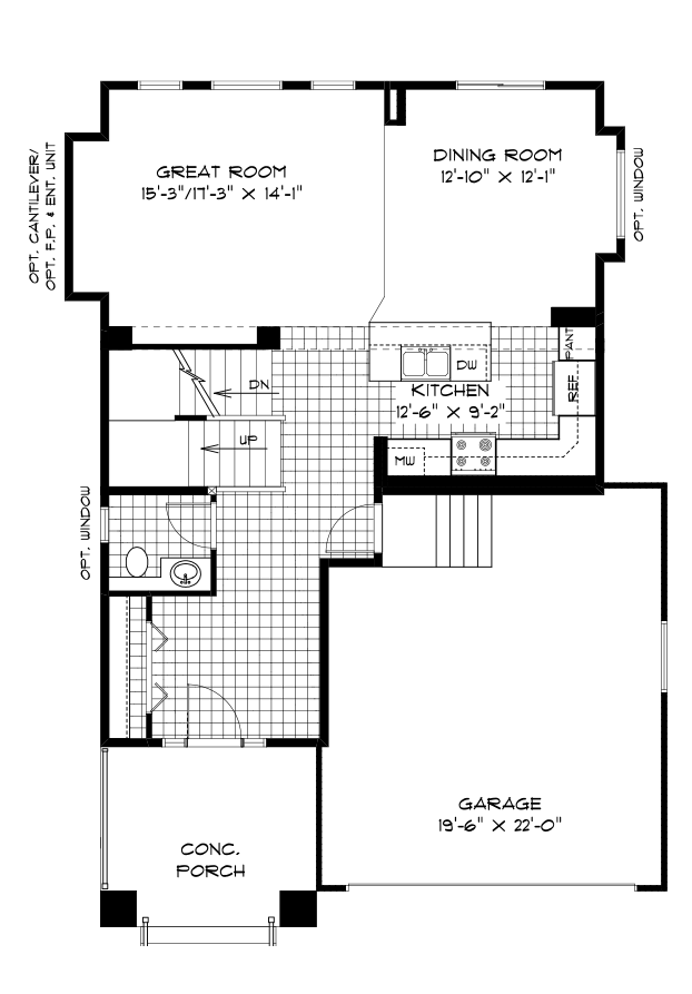 Main Floor Plan - 842 Sq. Ft.