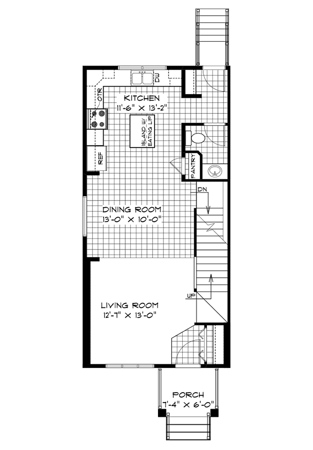 Main Floor Plan - 664 Sq. Ft