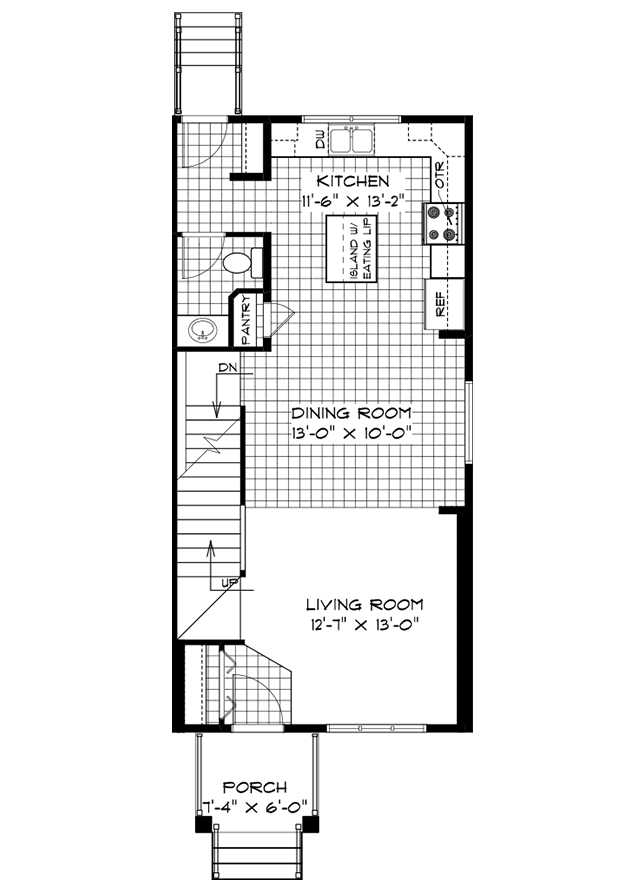 Main Floor Plan - 664 Sq. Ft