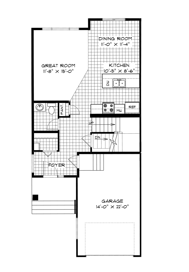Main Floor Plan Unit 1 - 707 Sq. Ft.