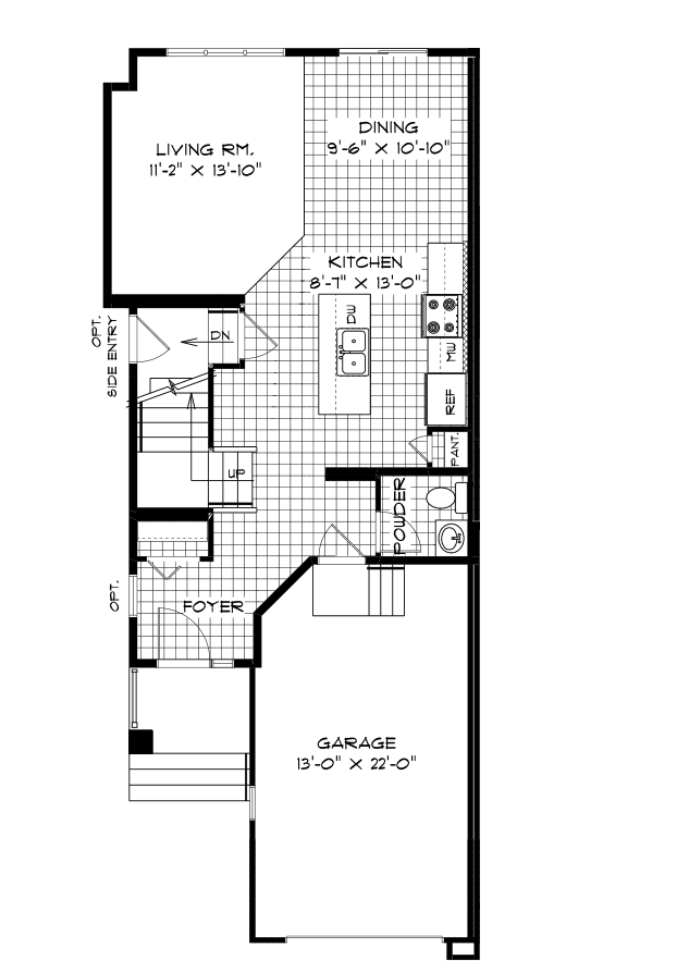 Main Floor Plan Unit 1 - 670 Sq. Ft.