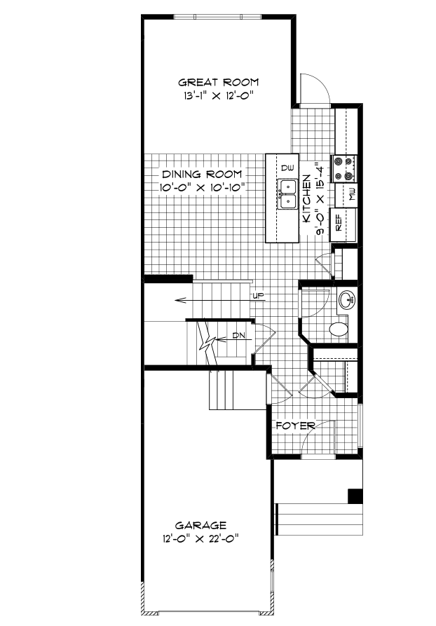 Main Floor Plan Unit 2 - 660 Sq. Ft.