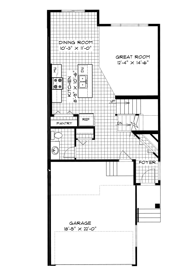 Main Floor Plan Unit 2 - 742 Sq. Ft.
