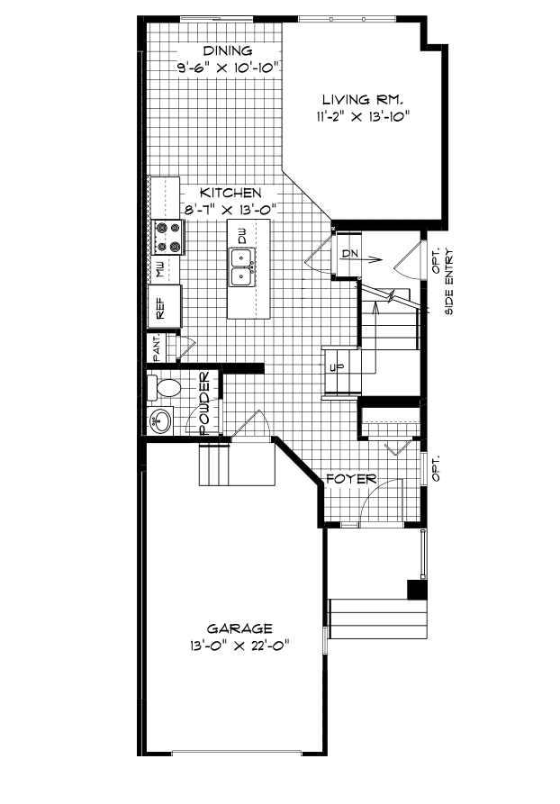 Main Floor Plan Unit 2 - 670 Sq. Ft.