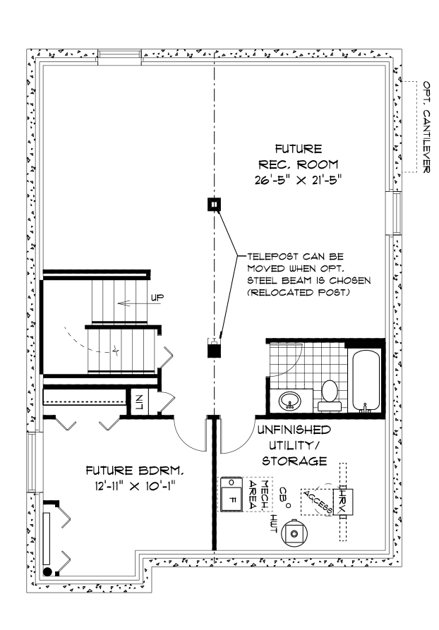 Optional Lower Level Floor Plan (Finished Area: 804 Sq. Ft.) 