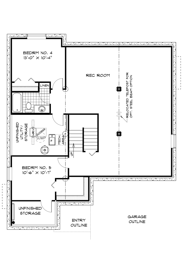 Optional Lower Level Floor Plan (Finished Area: 1,151 Sq. Ft.)