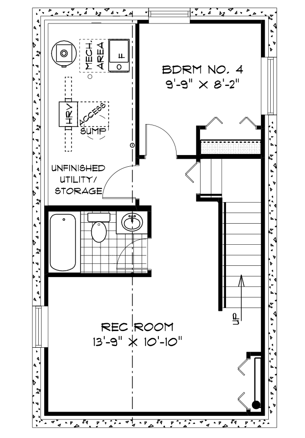 Optional Lower Level Floor Plan (Finished Area: 380 Sq. Ft.)