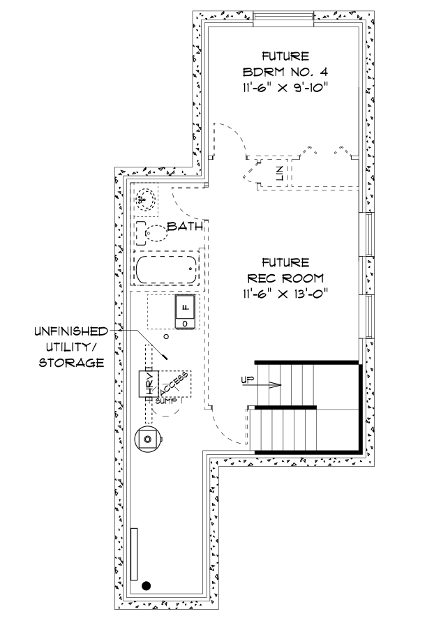 Optional Lower Level Floor Plan (Finished Area: 413 Sq. Ft.)