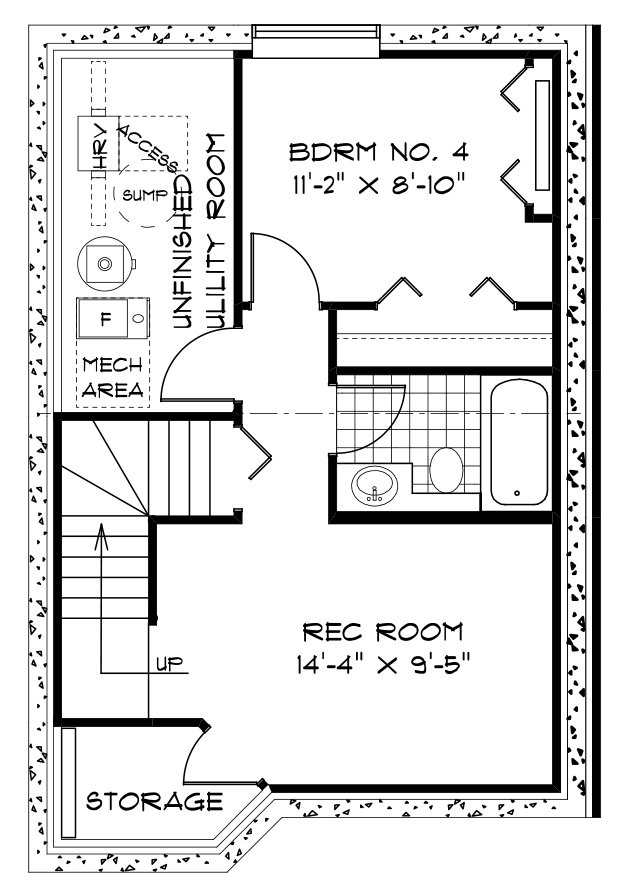 Optional Lower Level Floor Plan - Unit 1 - (Finished Area: 373 Sq. Ft.)