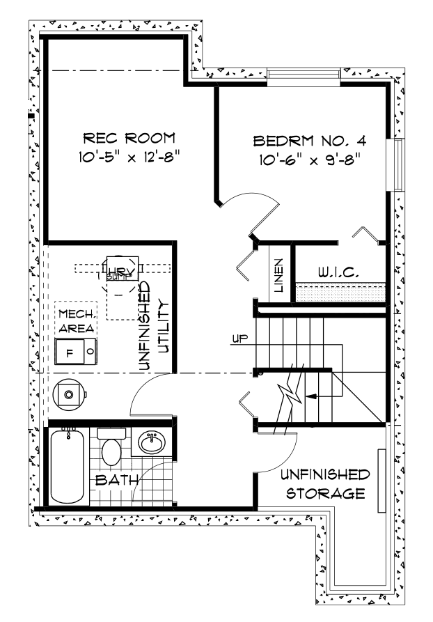 Optional Lower Level Floor Plan Unit 2 (Finished Area: 413 Sq. Ft.)