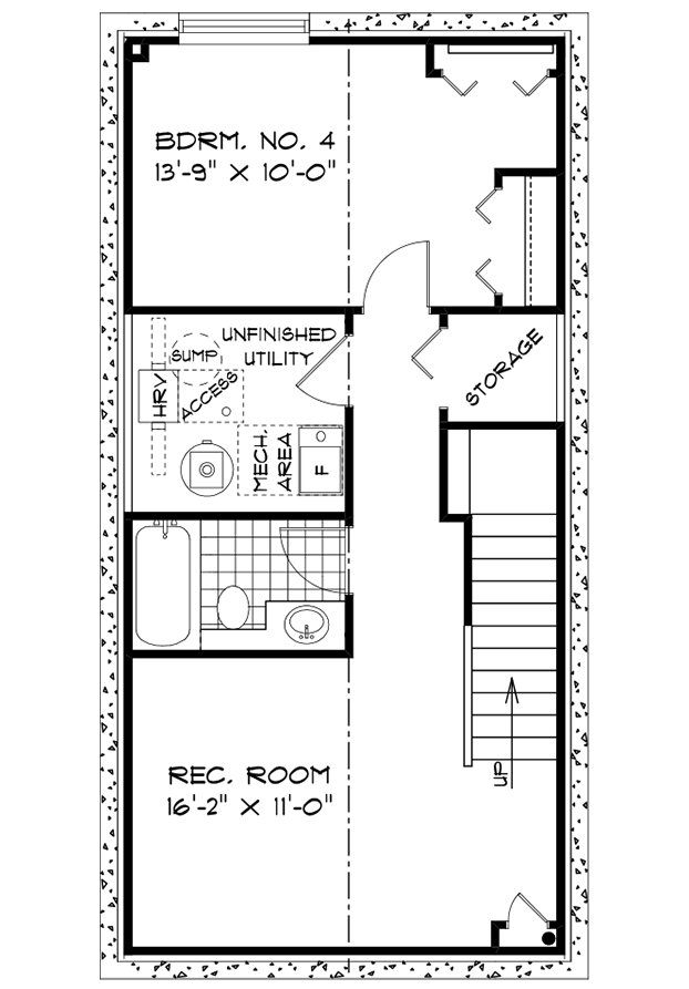 Optional Lower Level Floor Plan (Finished Area: 424 Sq. Ft.) 