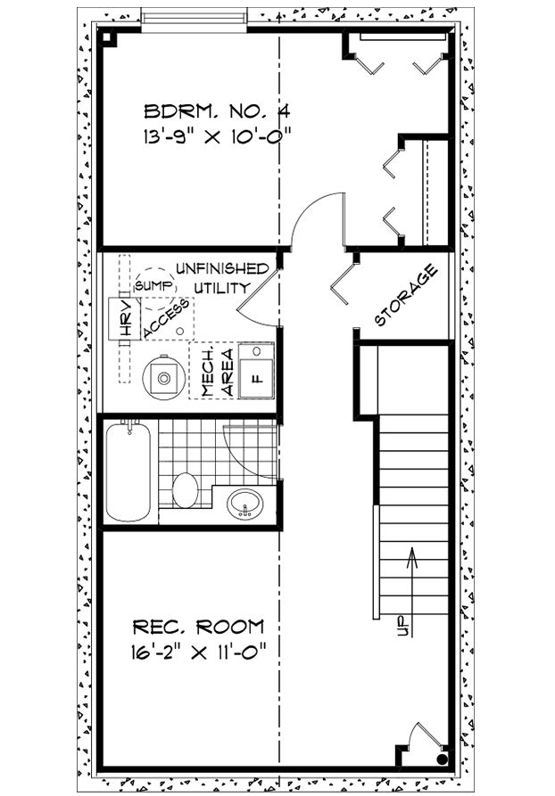 Optional Lower Level Floor Plan (Finished Area: 424 Sq. Ft.) 