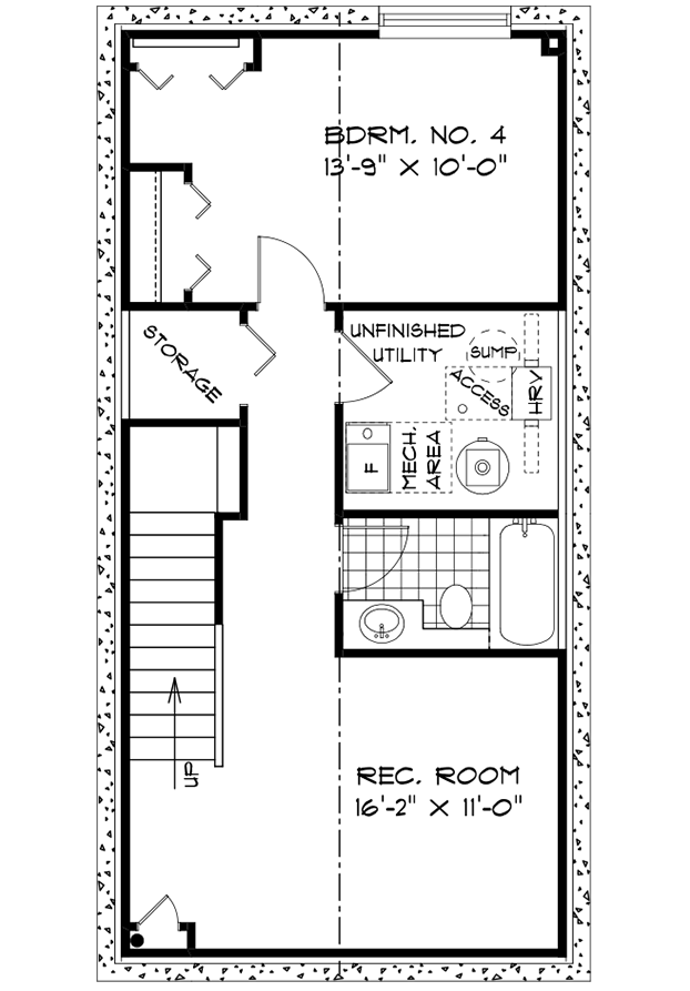 Optional Lower Level Floor Plan (Finished Area: 424 Sq. Ft.