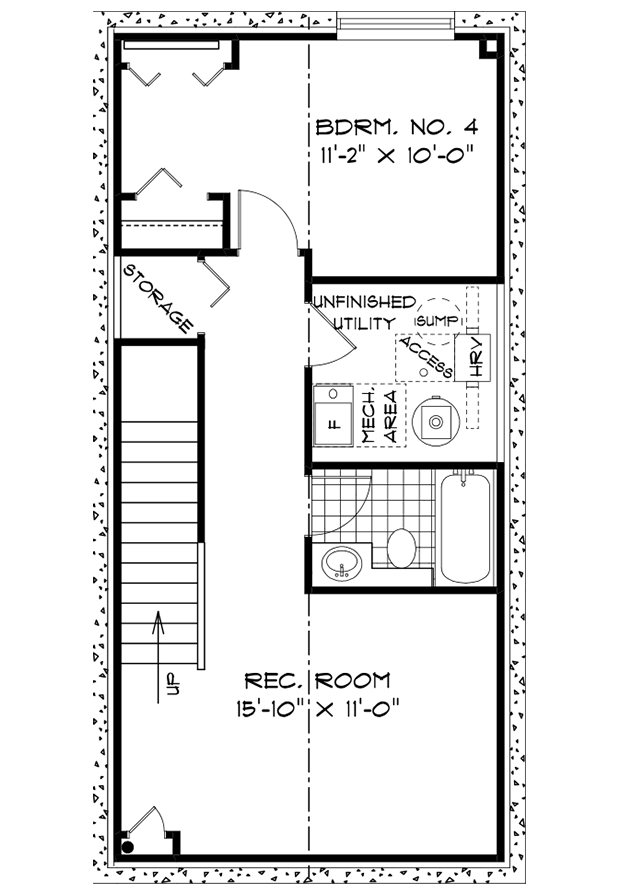 Optional Lower Level Floor Plan (Finished Area: 421 Sq. Ft.) 