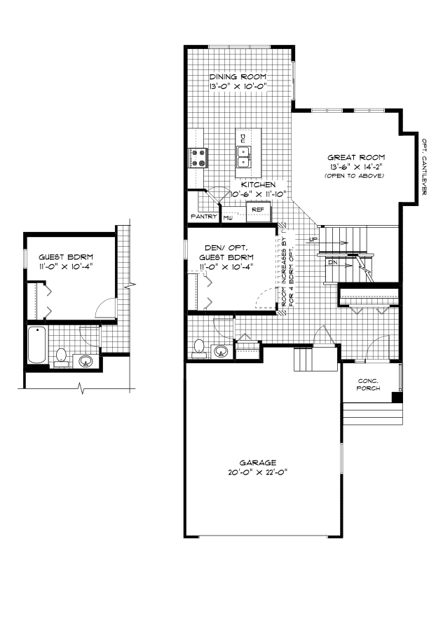Main Floor Plan - 973 Sq. Ft.