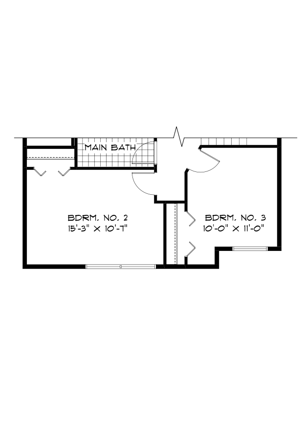 Partial Second Floor Plan - 900 Sq. Ft.