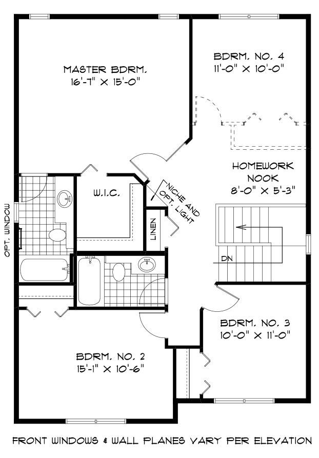 Optional Second Floor Plan - 887 Sq. Ft.