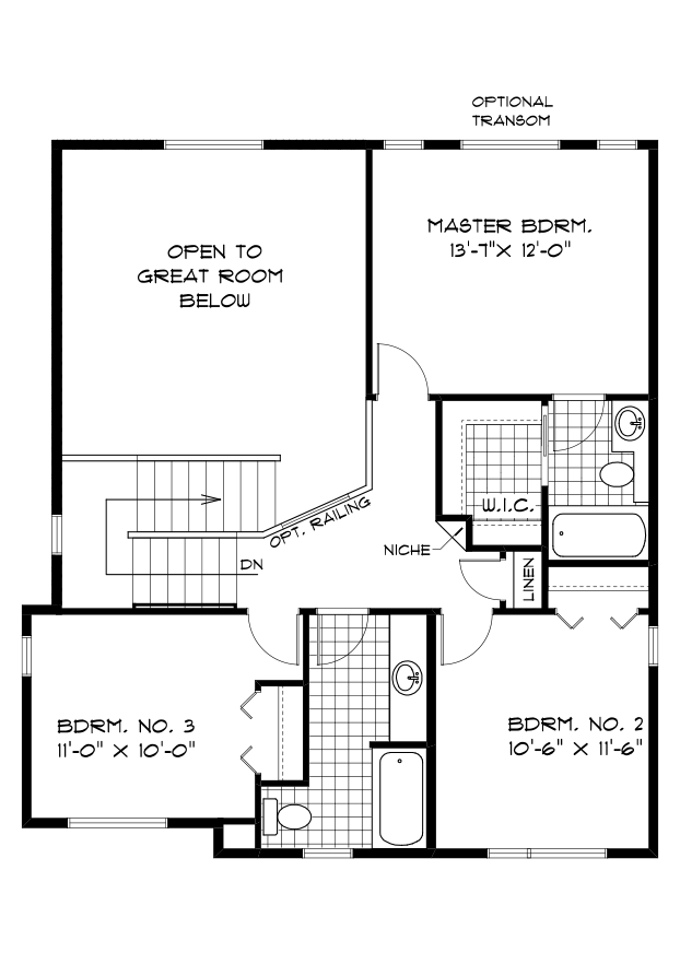 Second Floor Plan Elevation F - 810 Sq. Ft.