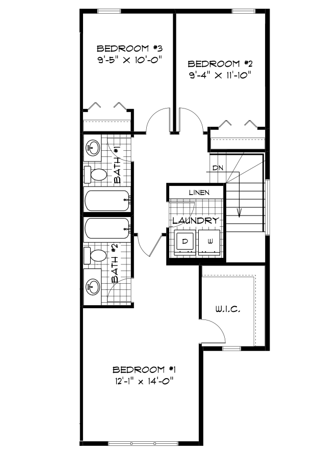 Second Floor Plan Unit 2 - 848 Sq. Ft. 
