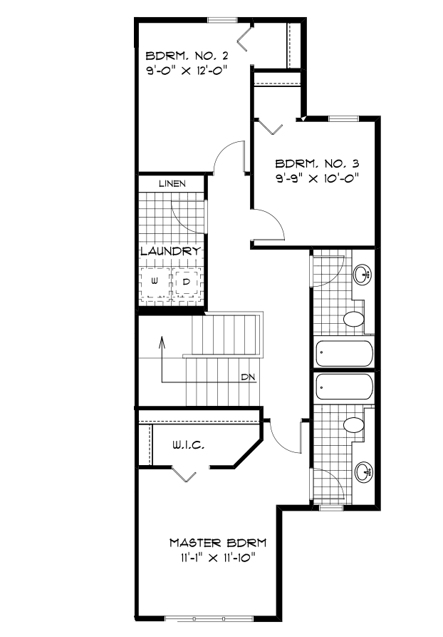 Second Floor Plan Unit 2 - 858 Sq. Ft.