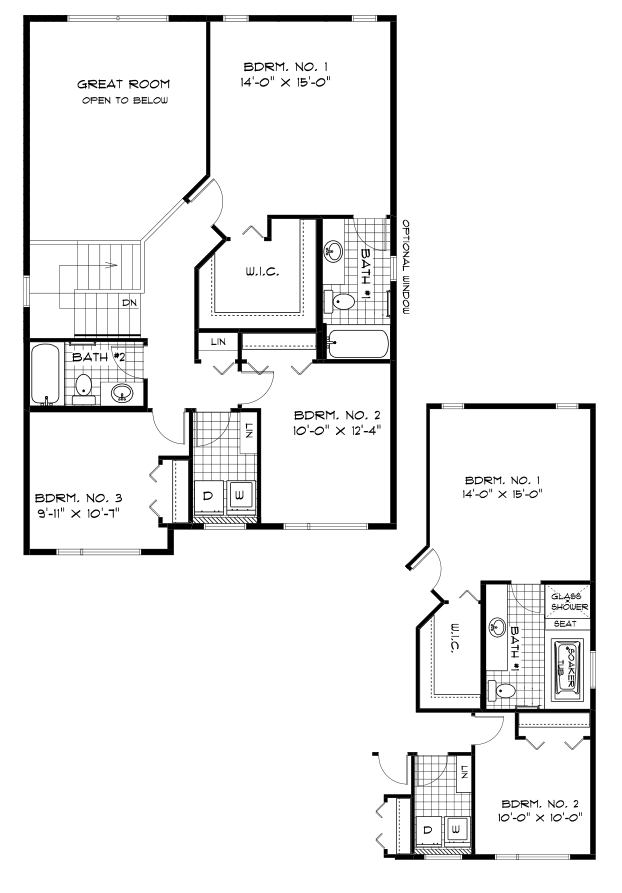 Optional Second Floor Plan - 947 Sq. Ft.