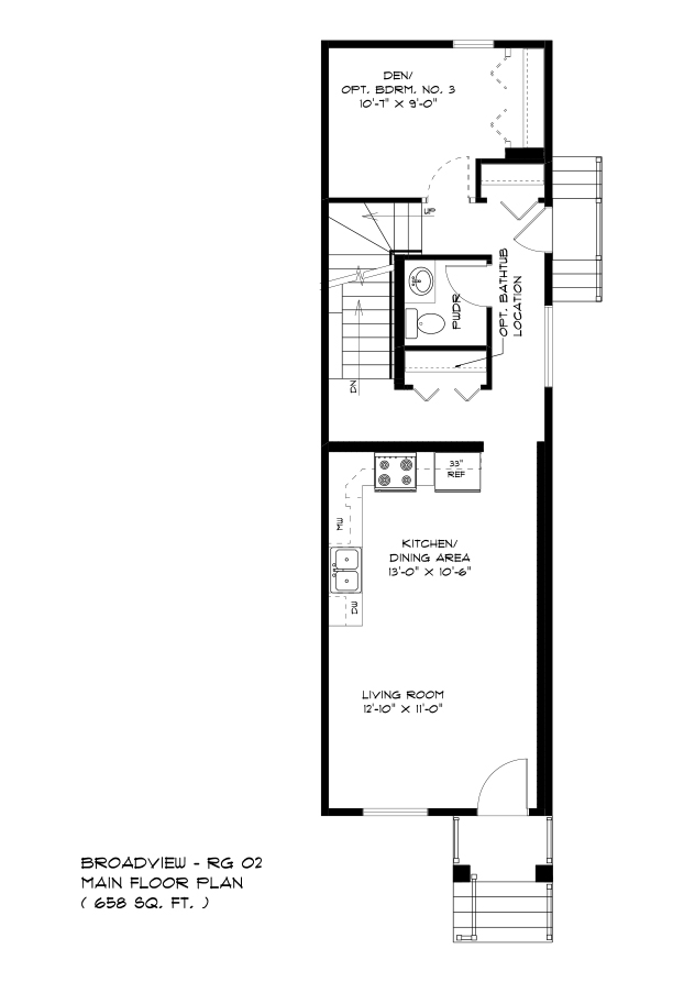 Main Floor Plan - 658 Sq. Ft.