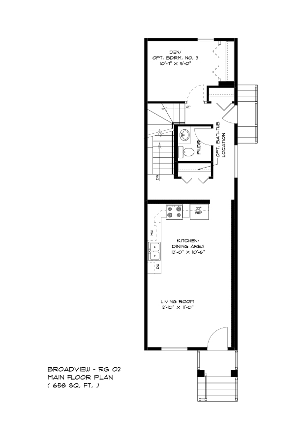 Main Floor Plan - 658 Sq. Ft.